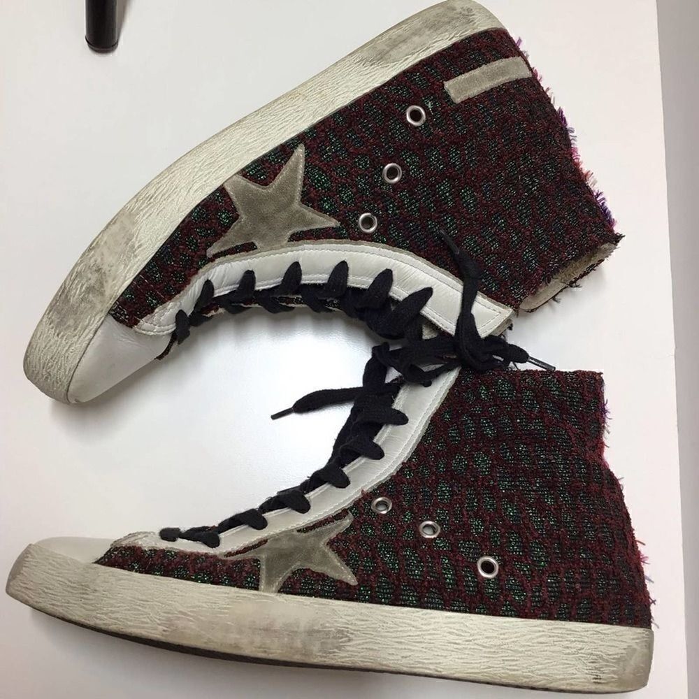 Golden Goose Francy Limited Edition High Top Sneakers Red Green EU 40‎ US 9 - Picture 9 of 17